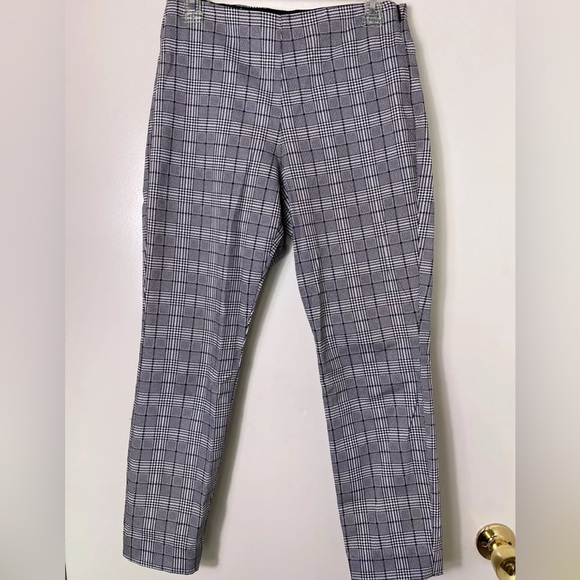 🆕 Old Navy Black White Plaid Skinny Leg  Stretch Waist Side Zip Pants  Size 18 - Picture 1 of 8